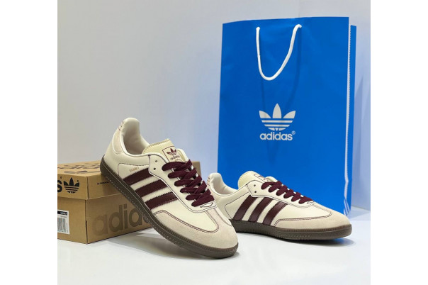 Adidas Samba OG Wonder White Maroon